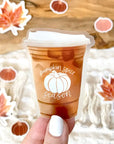 Pumpkin Spice Latte Season 3x2 in. Sticker