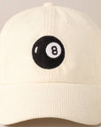 8 Ball Embroidered Corduroy Cap