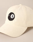 8 Ball Embroidered Corduroy Cap
