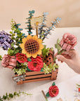 3D Flower Puzzle Wooden Bloom Box