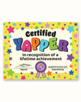 Certified Yapper Certificate Sticker