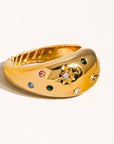 Angela 18K Gold Non-Tarnish Star Dome Ring