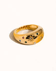 Angela 18K Gold Non-Tarnish Star Dome Ring