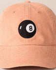 8 Ball Embroidered Corduroy Cap