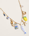 Mediterranean Coastal Charm Station Necklace