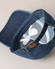 Trendy Bow Embroidered Denim Baseball Cap