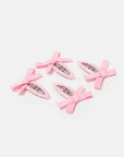 Bow Snap Clips in Blush