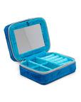 Velvet Jewelry Zip Case / Organizer - Sardine Can - Blue