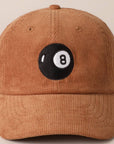 8 Ball Embroidered Corduroy Cap