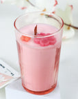 Vintage Small Pink Glass Cherry Blossom Scent Soy Candle
