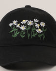 Daisy Bloom Embroidered Cotton Baseball Cap