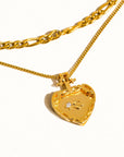 Landy 18K Non-Tarnish Layered Heart Chain Necklace