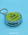 Brat Pill Case Keychain Travel Medication Organizer