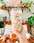 20oz Pastel Pumpkins Iced Coffee Beer Can Glass