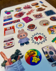 Retro Nostalgia Y2K Sticker Sheet