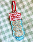 Always More GARLIC Embroidered Keychain