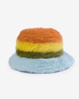 Fur Stripe Bucket Hat - Stone Blue Moss