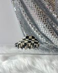 Black & White Checker Claw Hair Clip (Medium)
