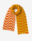 Sound Wave Big Knit Scarf - Golden Olive Flame