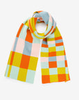 Tiles Big Knit Scarf - Golden Olive Flame