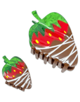 Mini Chocolate Covered Strawberry Hair Claw Clip