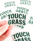 Touch Grass Embroidered Patch Funny Outdoors Iron On Patch