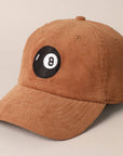 8 Ball Embroidered Corduroy Cap