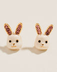 Enamel Easter Bunny Stud Earrings