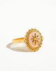 Gypsy Rose 14K Gold Adjustable Round Stone Ring