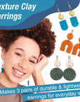 Texture Clay Earrings - Adult Craft Kit Makes 3 Pairs