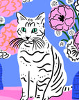 Cat Amongst Flowers 8x10