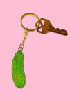 Enamel Pickle Keychain