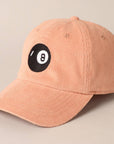 8 Ball Embroidered Corduroy Cap
