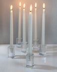 Clear Fluted Glass Square Candlestick Holder