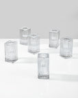 Clear Fluted Glass Square Candlestick Holder