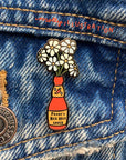 Hot Sauce with Flowers Enamel Pin