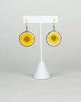 Yellow Daisy Pressed Flower Earrings