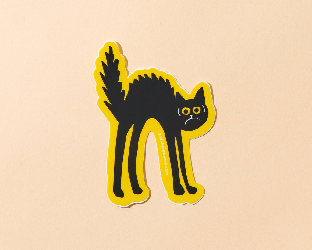 Black Cat Halloween Vinyl Sticker
