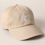 Dad Happy Face Designed Embroidered Baseball Cap