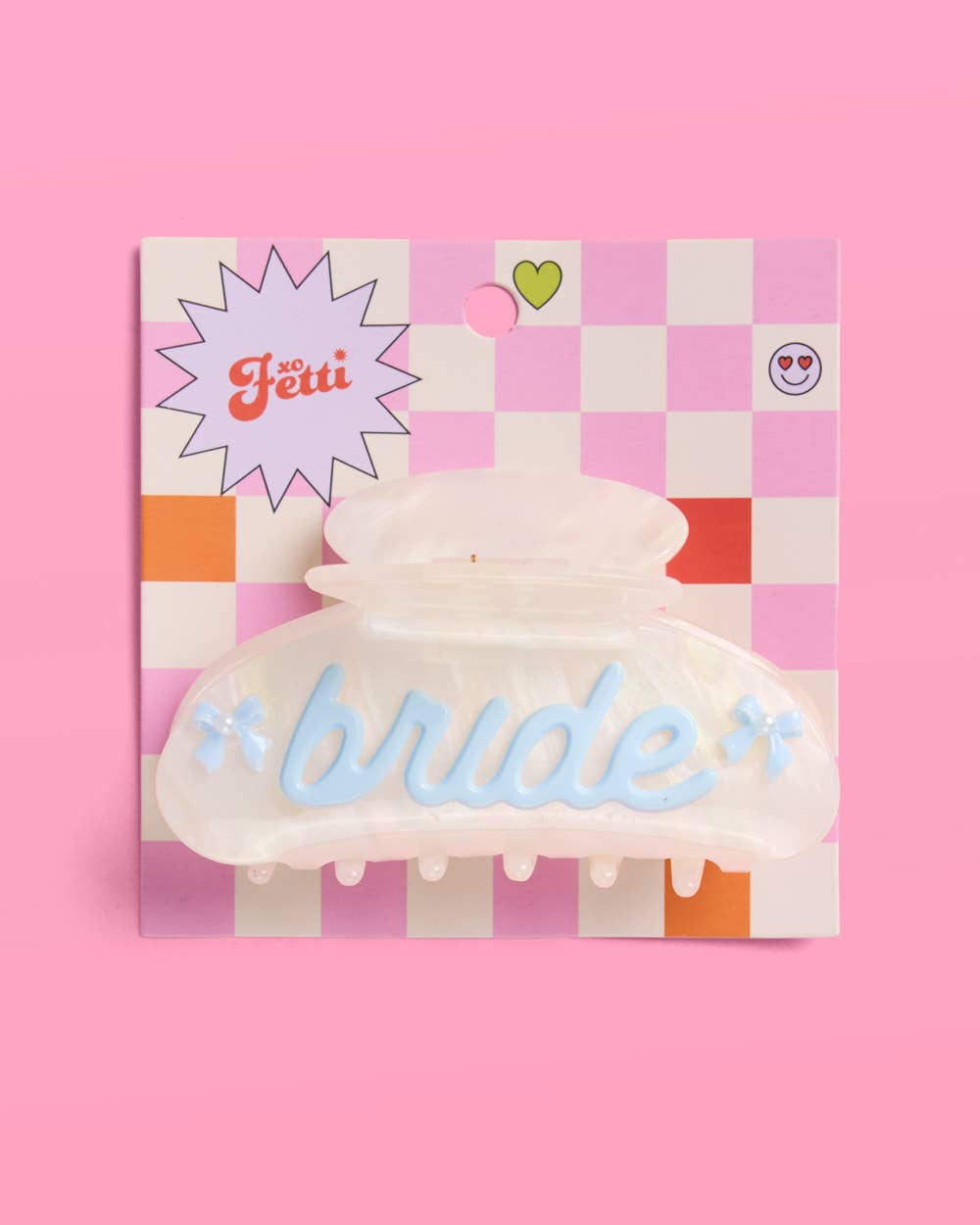 Bride Acrylic Claw Clip | white marble, bridal hair