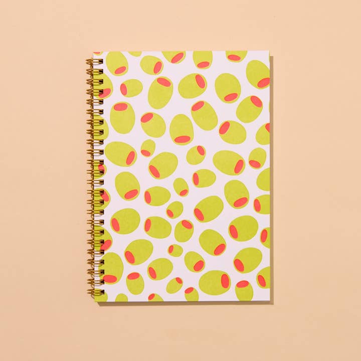 Olives Letterpress Spiral Foodie Notebook