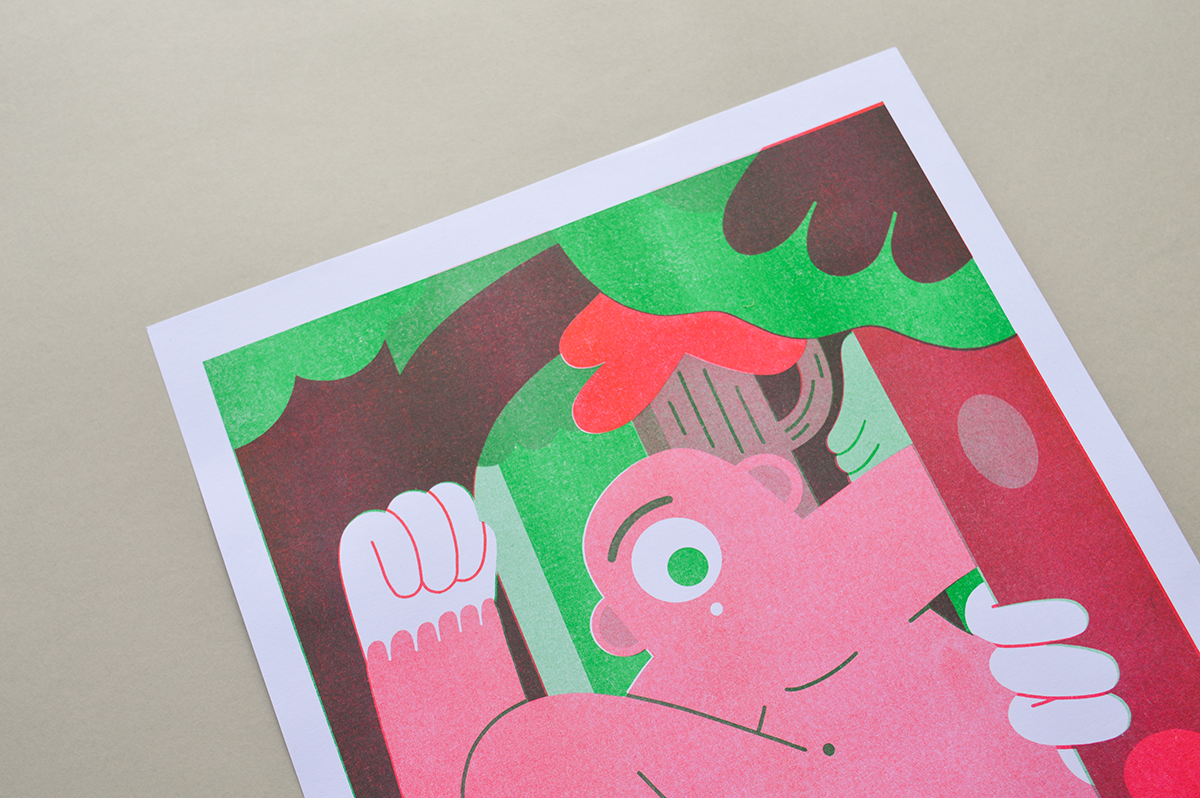 Outside A3 Risograph Print - Limited Edition
