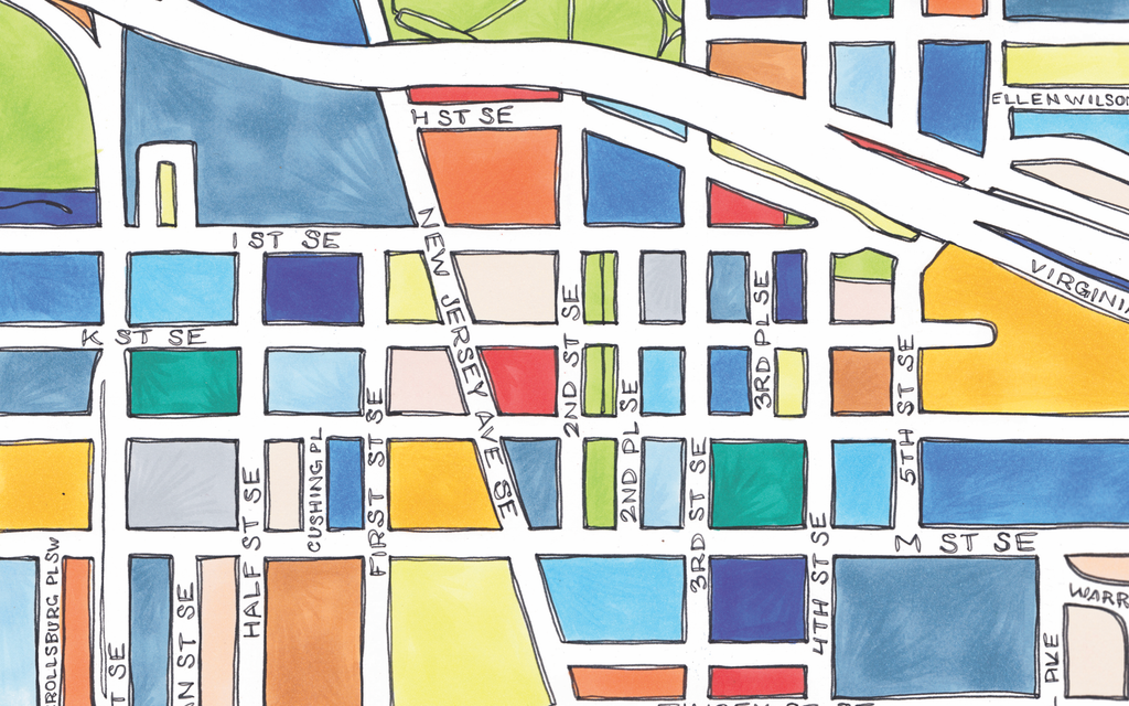 Navy Yard Map Art Print