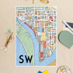 SW DC Map Art Print