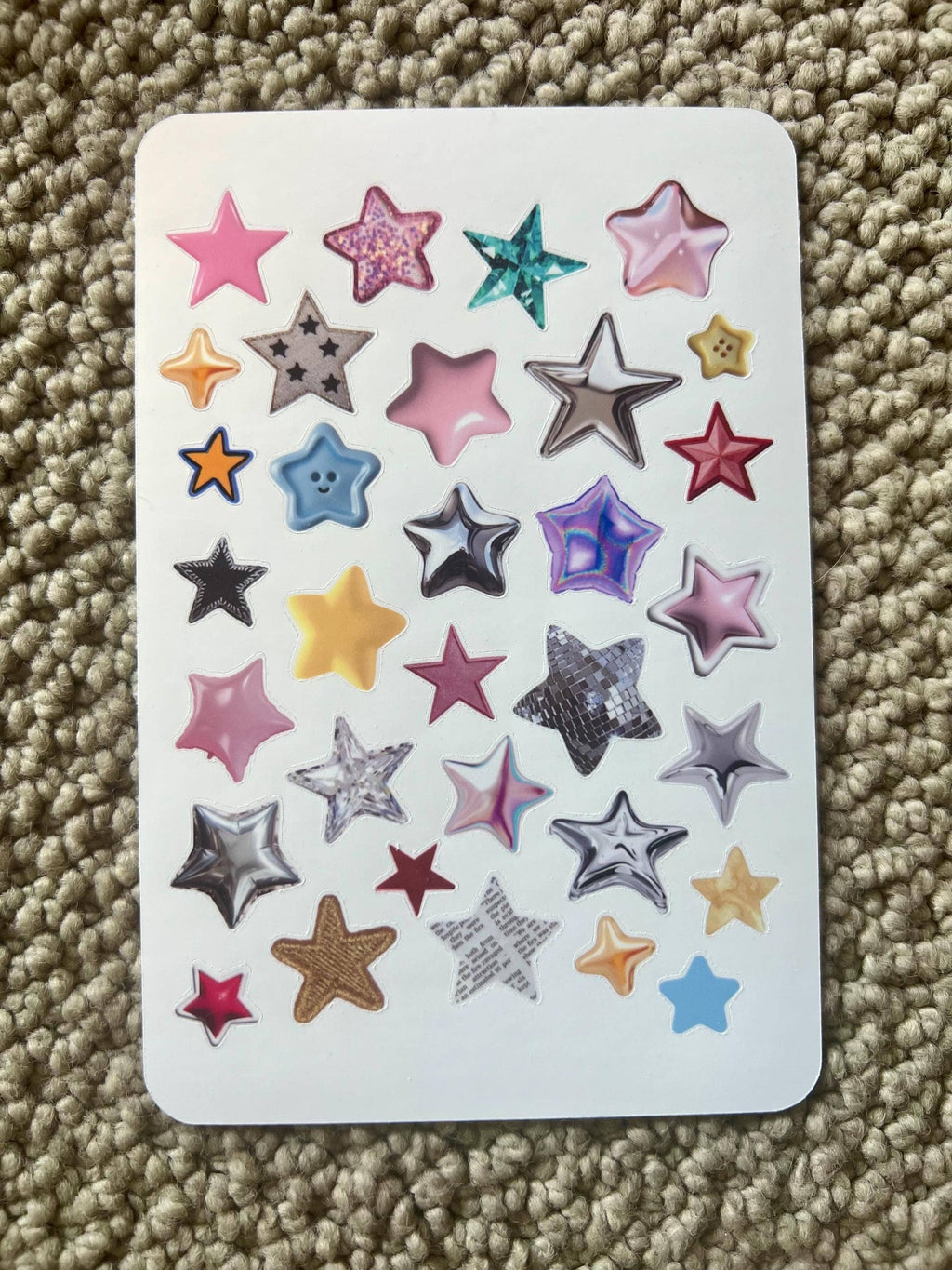 Mixed Media Star Sticker Sheet