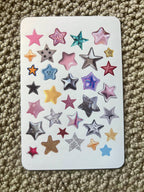 Mixed Media Star Sticker Sheet