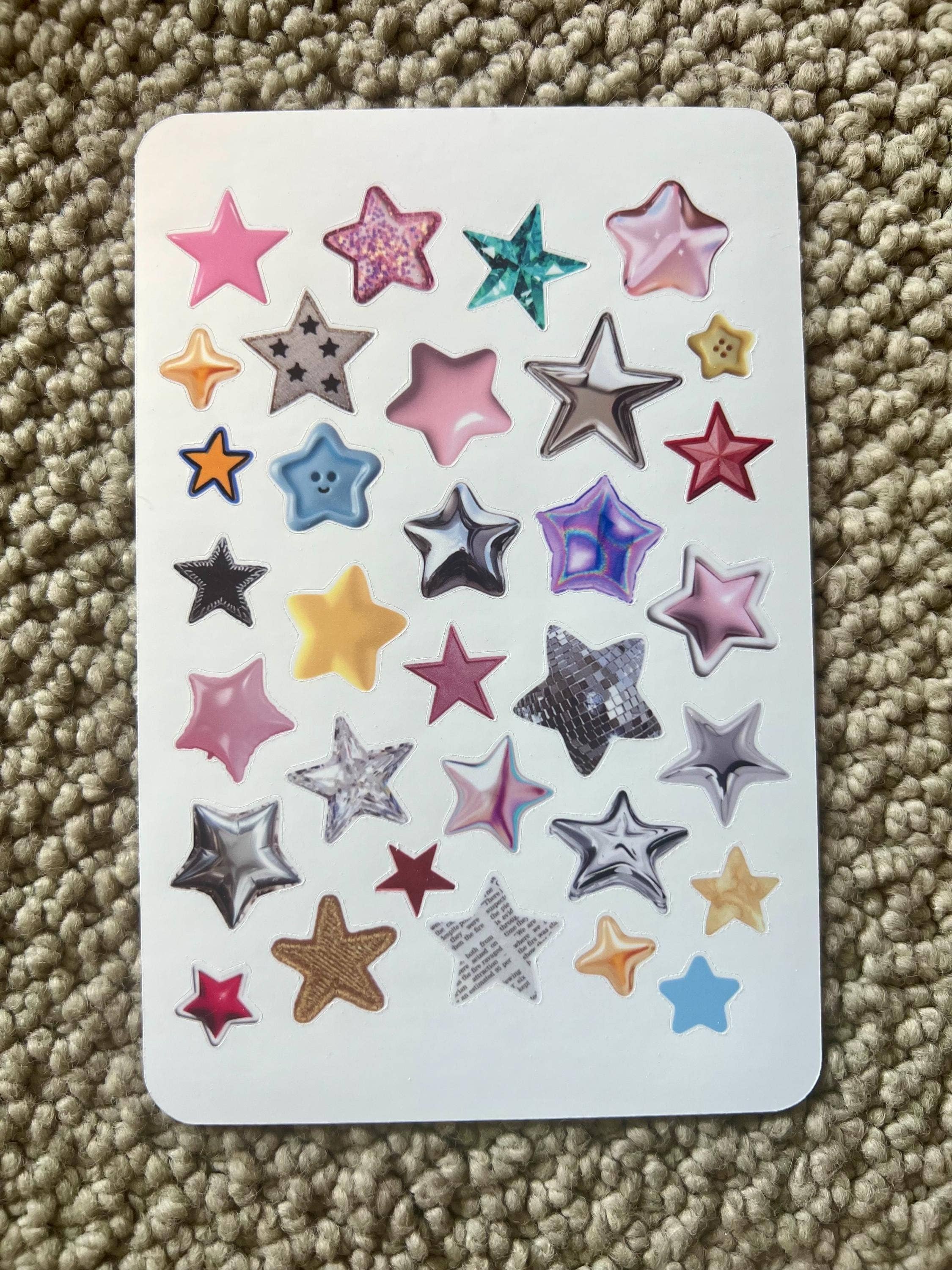 Mixed Media Star Sticker Sheet