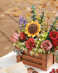3D Flower Puzzle Wooden Bloom Box