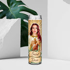 Saint Dua Lipa Celebrity Prayer Devotional Parody Candle