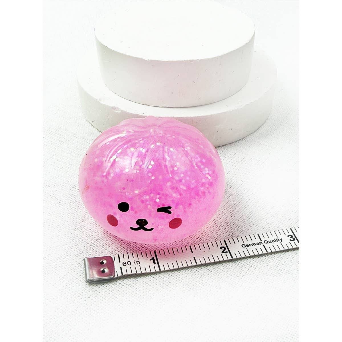 Mini Glittered Dumpling Squishy with Steamer